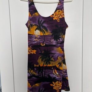 Tropical Purple Sleeveless Dress